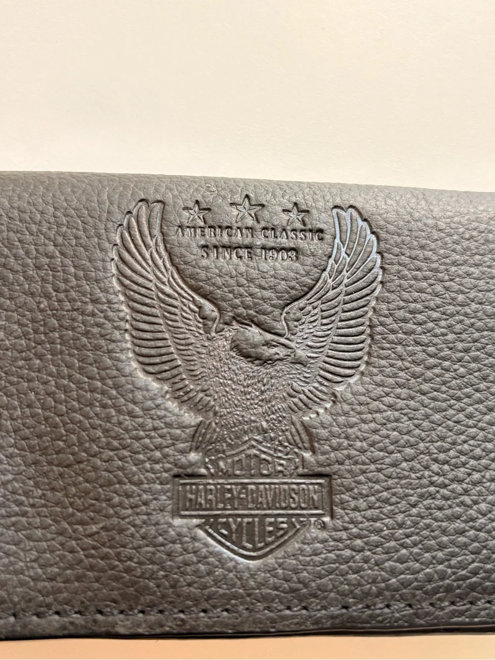 Harley-Davidson Men's Liberty Eagle Trucker Bi-Fold Leather Wallet